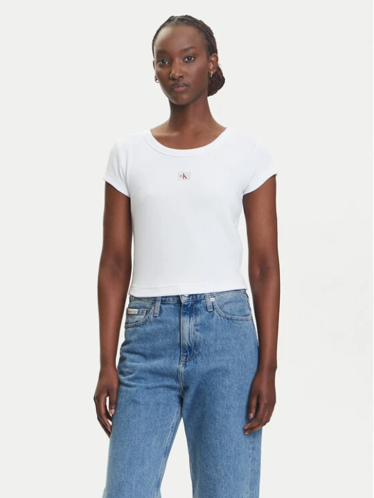 Zdjęcie produktu Calvin Klein Jeans T-Shirt LV047C200G Biały Slim Fit