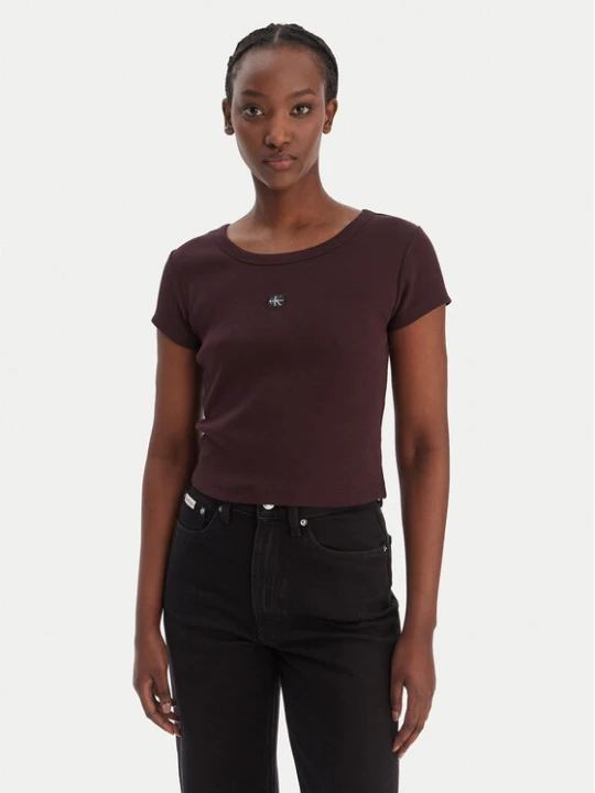 Zdjęcie produktu Calvin Klein Jeans T-Shirt LV047C200G Brązowy Slim Fit