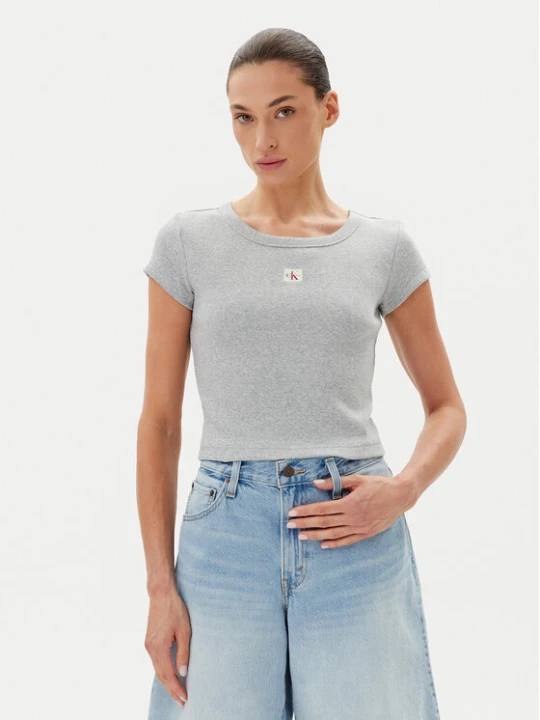 Zdjęcie produktu Calvin Klein Jeans T-Shirt LV047C200G Szary Slim Fit