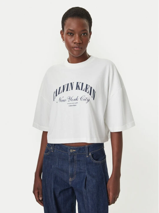 Zdjęcie produktu Calvin Klein Jeans T-Shirt LV047F813G Biały Boxy Fit