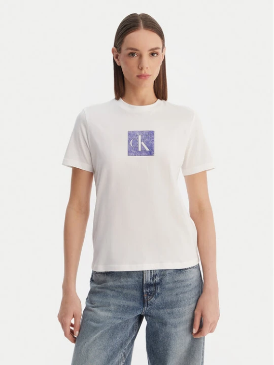 Zdjęcie produktu Calvin Klein Jeans T-Shirt LV047F819G Biały Classic Fit