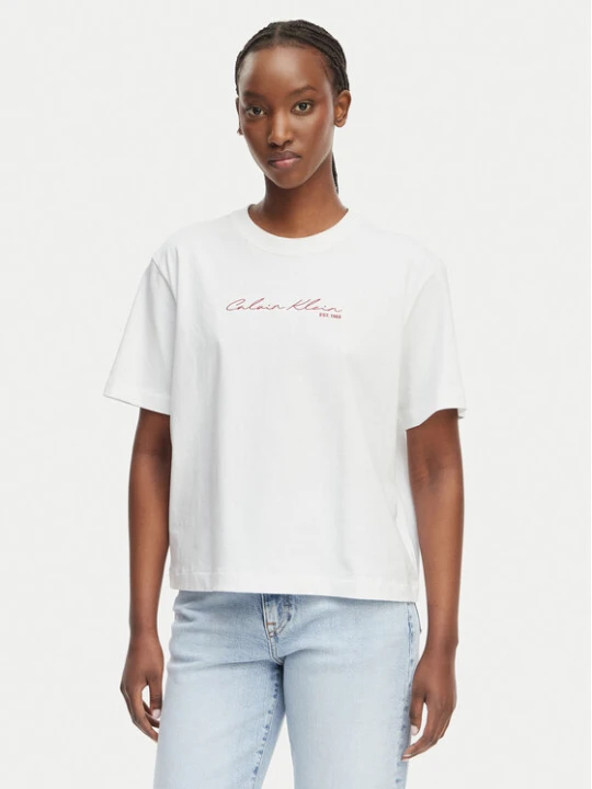 Zdjęcie produktu Calvin Klein Jeans T-Shirt LV047F820G Biały Regular Fit
