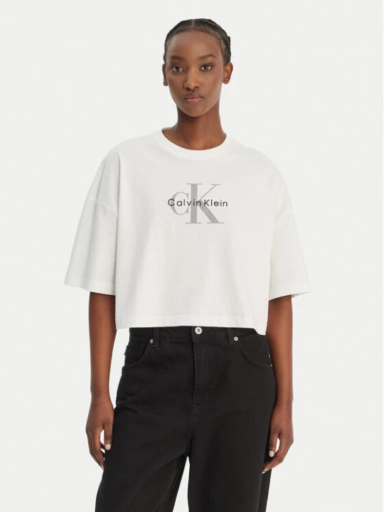Zdjęcie produktu Calvin Klein Jeans T-Shirt LV047F828G Biały Boxy Fit