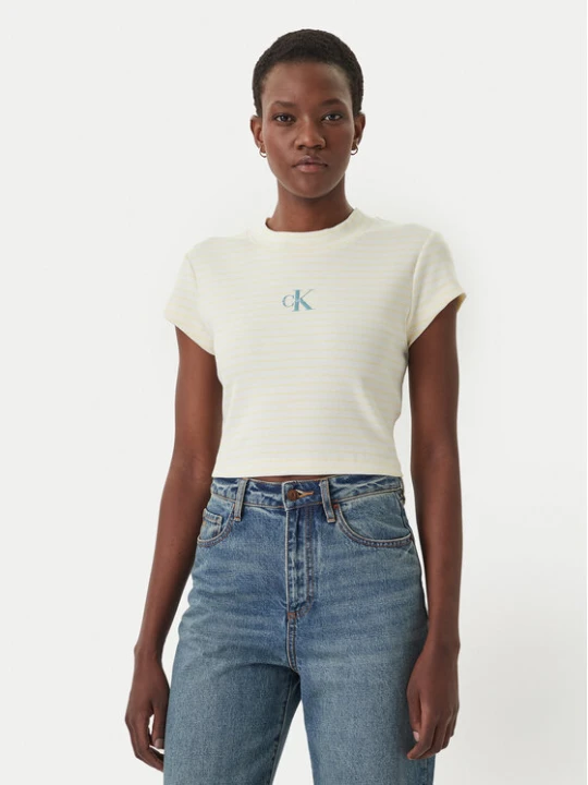 Zdjęcie produktu Calvin Klein Jeans T-Shirt LV047F833G Żółty Slim Fit