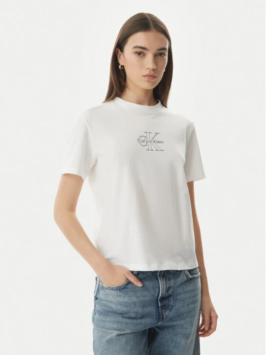 Zdjęcie produktu Calvin Klein Jeans T-Shirt LV047G831G Biały Regular Fit