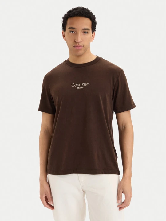 Zdjęcie produktu Calvin Klein Jeans T-Shirt LV04RB824G Brązowy ciemny Regular Fit