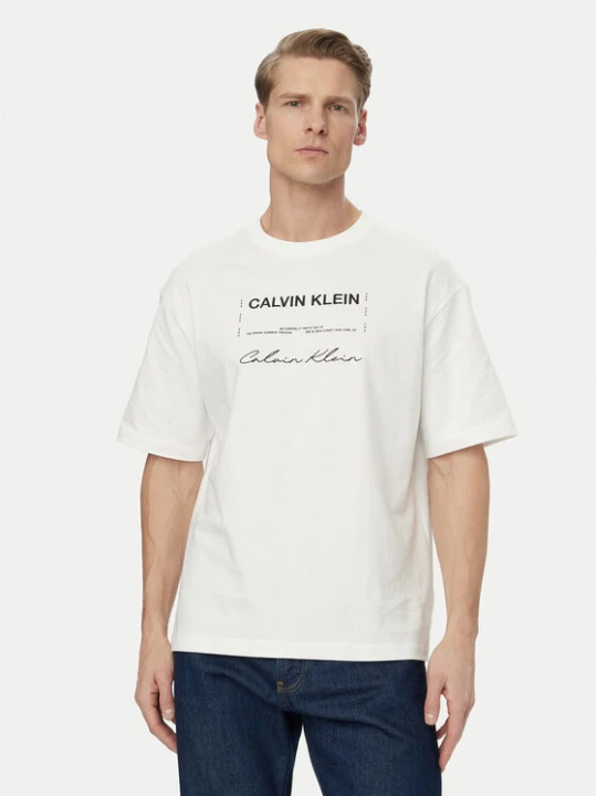 Zdjęcie produktu Calvin Klein Jeans T-Shirt LV04RE827G Biały Regular Fit