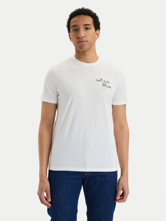 Zdjęcie produktu Calvin Klein Jeans T-Shirt LV04RG837G Biały Regular Fit