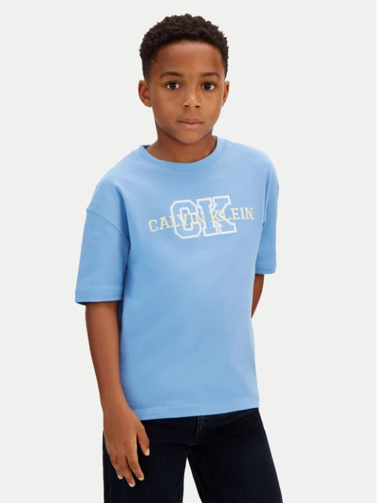 Zdjęcie produktu Calvin Klein Jeans T-Shirt LVCKSJA11B Błękitny Regular Fit Niebieski jasny
