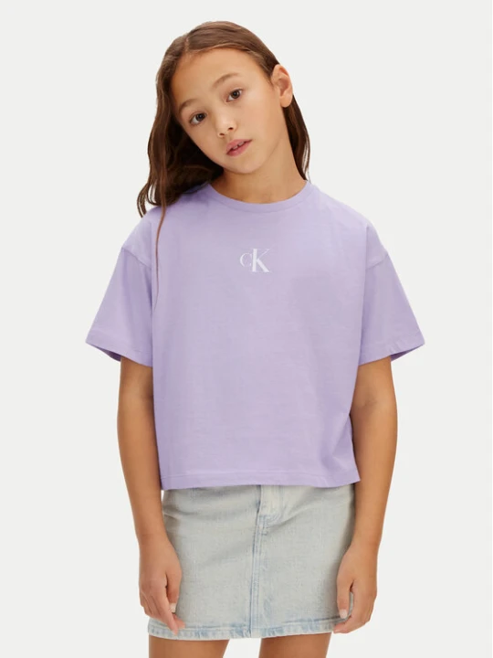Zdjęcie produktu Calvin Klein Jeans T-Shirt LVCKSJA16G Fioletowy Boxy Fit