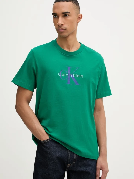 Zdjęcie produktu Calvin Klein Jeans t-shirt męski bawełniany zielony