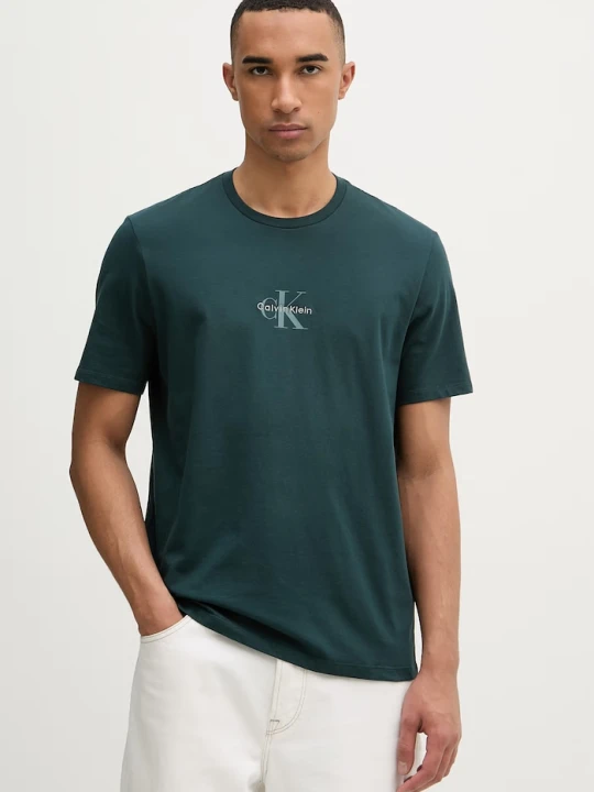 Zdjęcie produktu Calvin Klein Jeans t-shirt męski bawełniany turkusowy