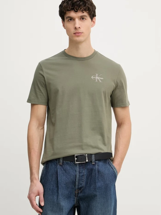 Zdjęcie produktu Calvin Klein Jeans t-shirt męski bawełniany zielony