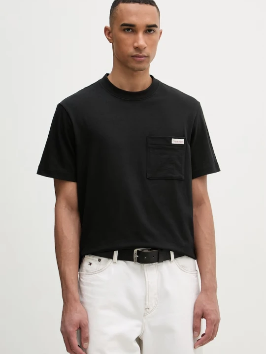Zdjęcie produktu Calvin Klein Jeans t-shirt męski bawełniany czarny