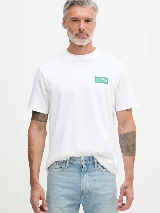 Zdjęcie produktu Calvin Klein Jeans T-shirt męski bawełniany biały