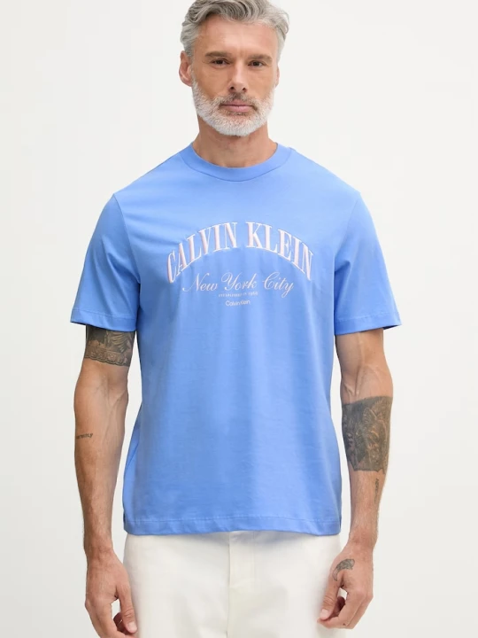 Zdjęcie produktu Calvin Klein Jeans T-shirt męski bawełniany niebieski