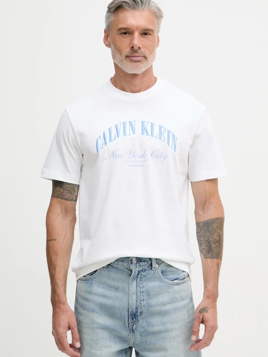 Zdjęcie produktu Calvin Klein Jeans T-shirt męski bawełniany biały
