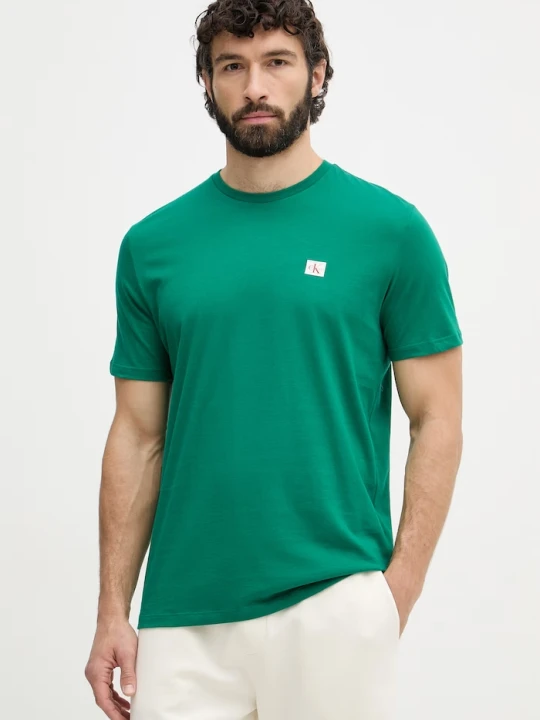 Zdjęcie produktu Calvin Klein Jeans t-shirt męski bawełniany zielony