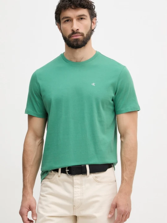 Zdjęcie produktu Calvin Klein Jeans T-shirt męski bawełniany zielony