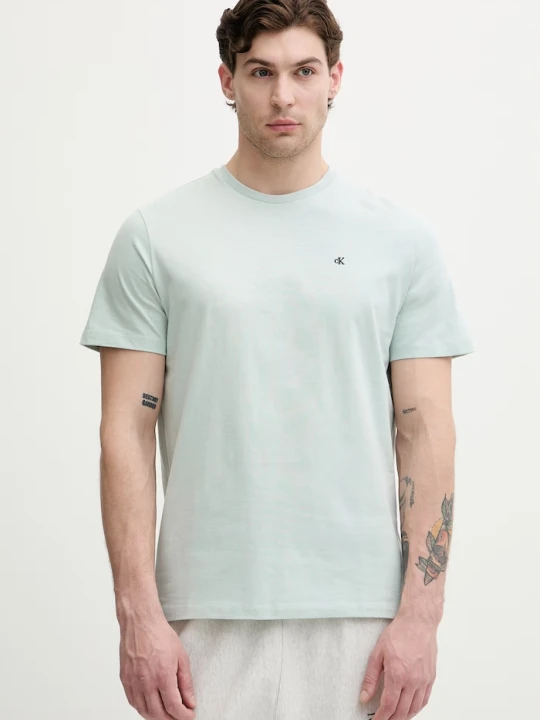 Zdjęcie produktu Calvin Klein Jeans T-shirt męski bawełniany turkusowy