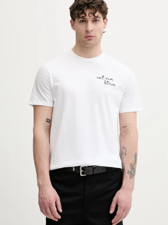 Zdjęcie produktu Calvin Klein Jeans T-shirt męski bawełniany biały
