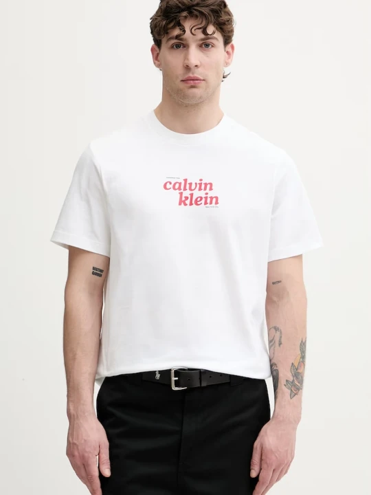 Zdjęcie produktu Calvin Klein Jeans T-shirt męski bawełniany biały
