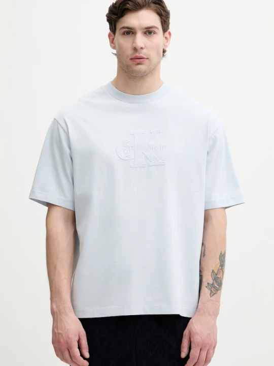 Zdjęcie produktu Calvin Klein Jeans T-shirt męski bawełniany niebieski