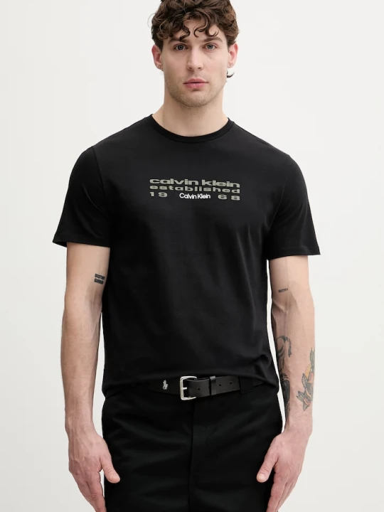 Zdjęcie produktu Calvin Klein Jeans T-shirt męski bawełniany czarny