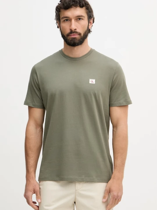 Zdjęcie produktu Calvin Klein Jeans T-shirt męski bawełniany zielony
