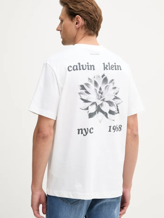 Zdjęcie produktu Calvin Klein Jeans T-shirt męski bawełniany beżowy