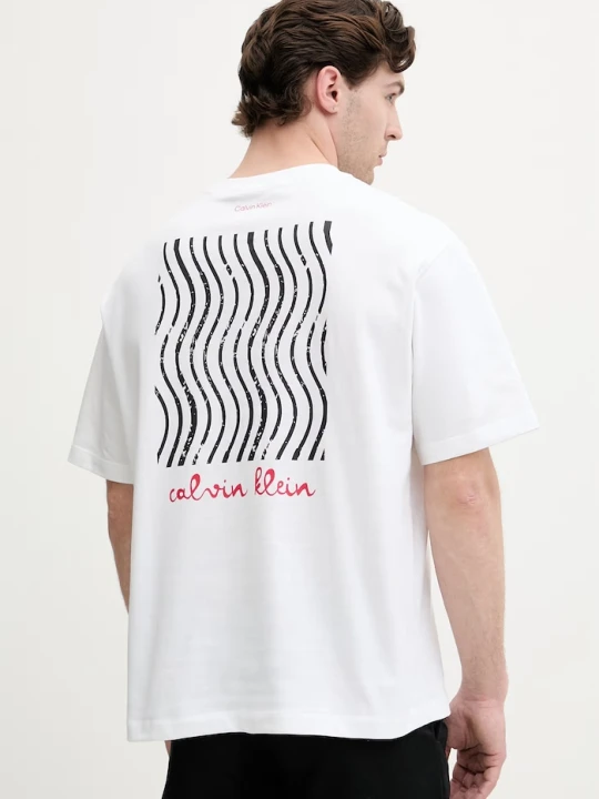 Zdjęcie produktu Calvin Klein Jeans T-shirt męski bawełniany beżowy