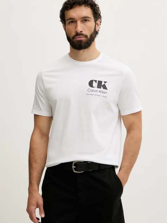 Zdjęcie produktu Calvin Klein Jeans T-shirt męski bawełniany biały