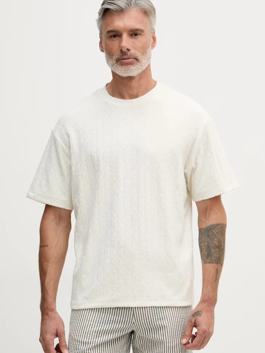 Zdjęcie produktu Calvin Klein Jeans T-shirt męski bawełniany beżowy