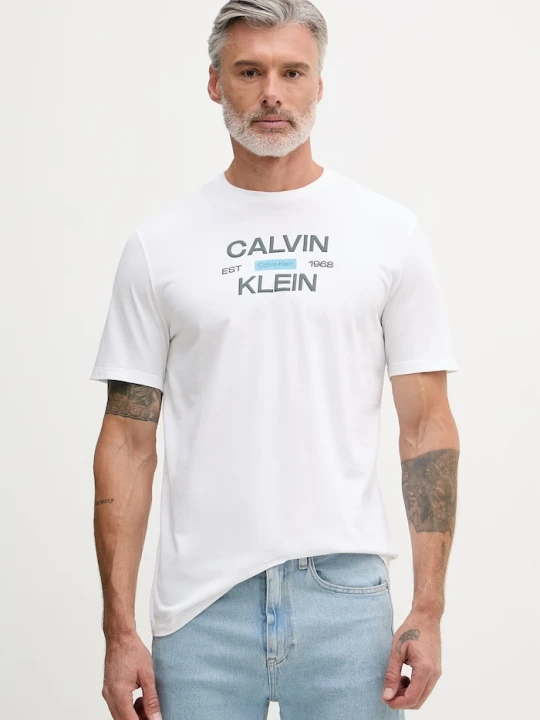 Zdjęcie produktu Calvin Klein Jeans T-shirt męski bawełniany biały