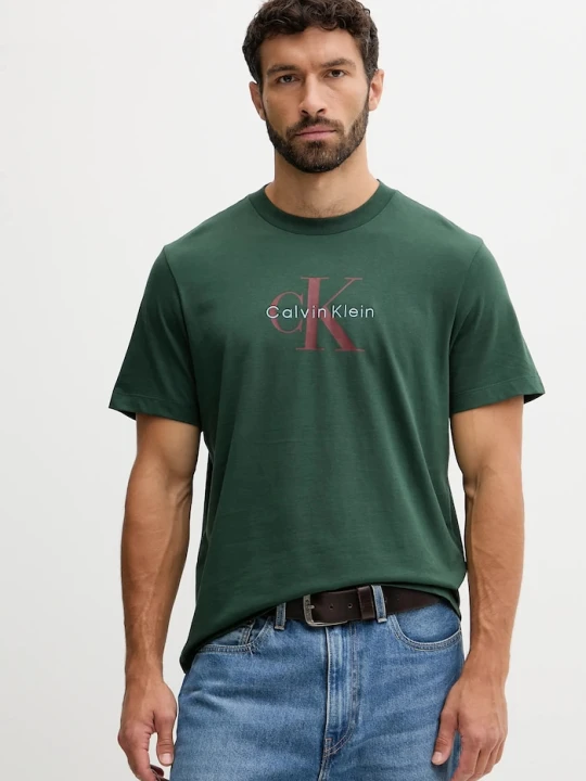 Zdjęcie produktu Calvin Klein Jeans t-shirt męski bawełniany zielony