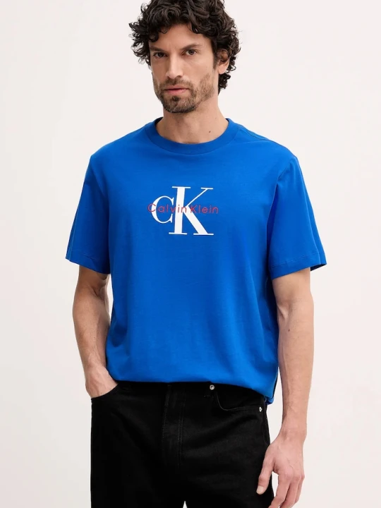 Zdjęcie produktu Calvin Klein Jeans t-shirt męski bawełniany niebieski