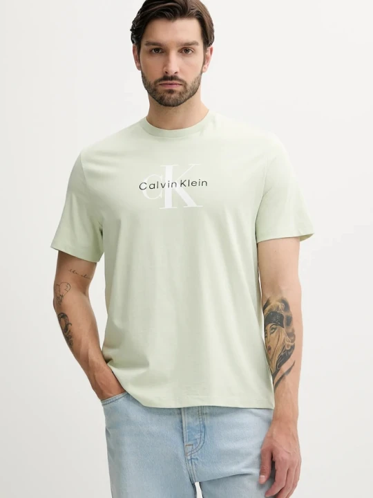Zdjęcie produktu Calvin Klein Jeans t-shirt męski bawełniany zielony