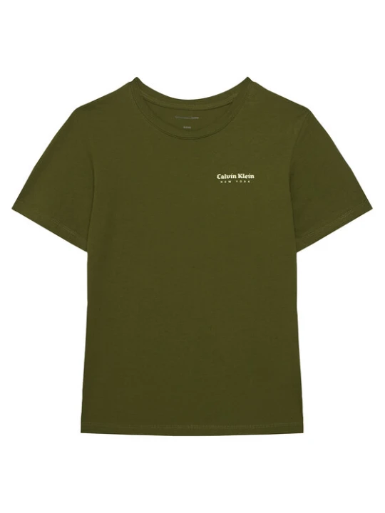 Zdjęcie produktu Calvin Klein Jeans T-Shirt Minimal Logo IB0IB02608 Zielony Regular Fit