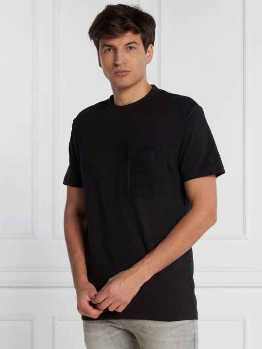 Zdjęcie produktu Calvin Klein Jeans T-shirt MIX MEDIA | Regular Fit czarny