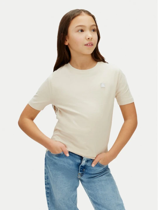 Zdjęcie produktu Calvin Klein Jeans T-Shirt Mono Mini Badge LV1CKSJA30 Beżowy Regular Fit