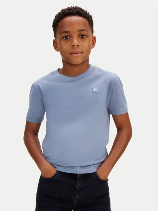Zdjęcie produktu Calvin Klein Jeans T-Shirt Mono Mini Badge LV1CKSJA30 Niebieski Regular Fit