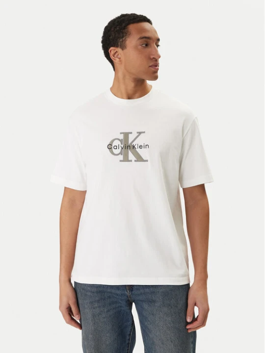 Zdjęcie produktu Calvin Klein Jeans T-Shirt Monologo Graphic LV04RE815G Biały Regular Fit