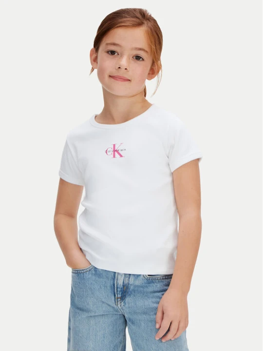 Zdjęcie produktu Calvin Klein Jeans T-Shirt Monologo LVCKSJB11G Biały Regular Fit