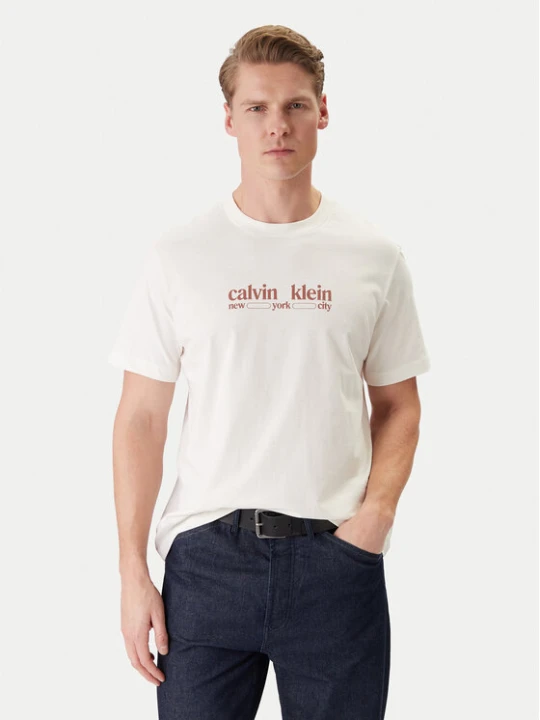 Zdjęcie produktu Calvin Klein Jeans T-Shirt NYC Graphic LV14RE831G Biały Regular Fit