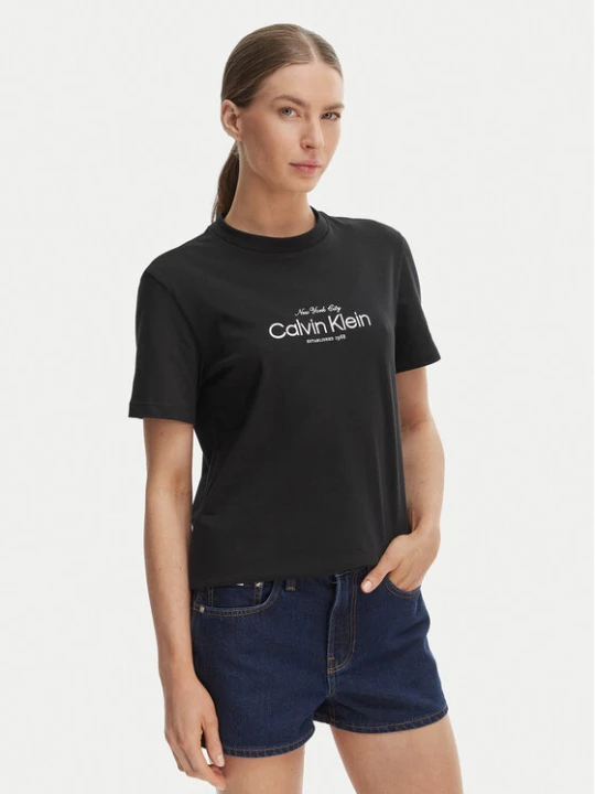 Zdjęcie produktu Calvin Klein Jeans T-Shirt NYC Logo LV047F810G Czarny Classic Fit