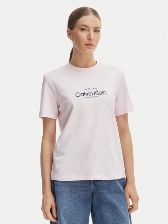 Zdjęcie produktu Calvin Klein Jeans T-Shirt NYC Logo LV047F810G Różowy Classic Fit