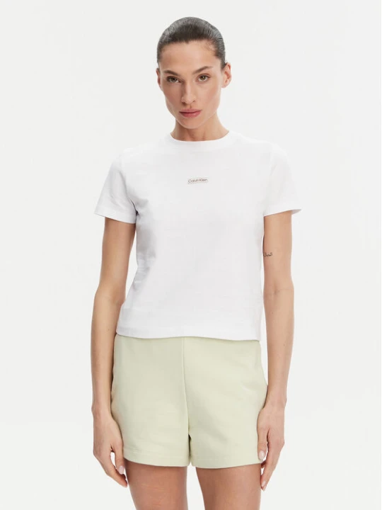 Zdjęcie produktu Calvin Klein Jeans T-Shirt Placed Institutional J20J225524 Biały Slim Fit