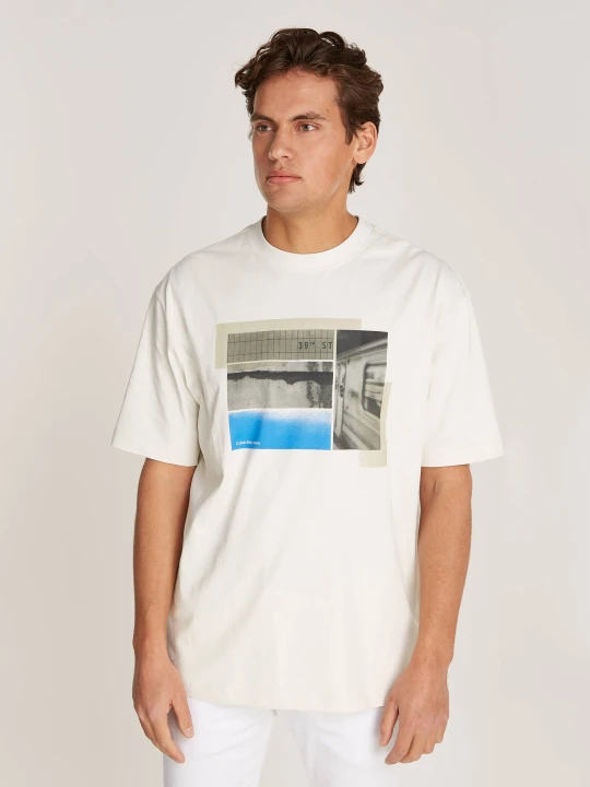 Zdjęcie produktu Calvin Klein Jeans T-shirt POSTER | Loose fit biały