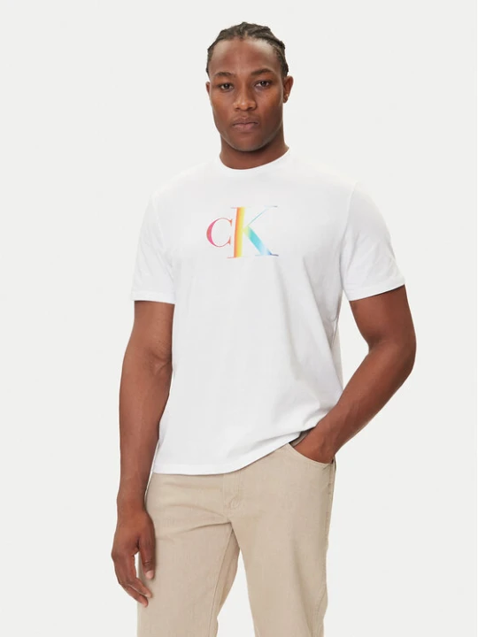 Zdjęcie produktu Calvin Klein Jeans T-Shirt Pride Graphic LV04RC800G Biały Regular Fit
