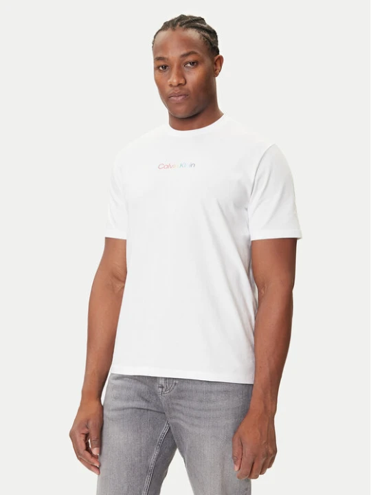 Zdjęcie produktu Calvin Klein Jeans T-Shirt Pride Graphic LV04RC815G Biały Relaxed Fit